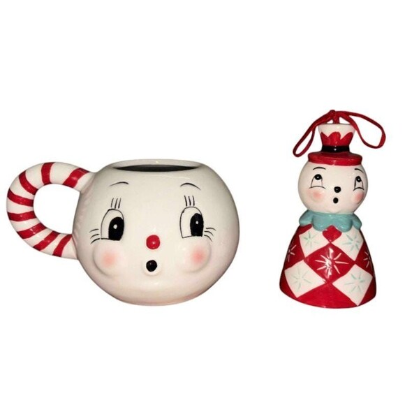 New Johanna Parker Christmas 2022 SNOWMAN MUG & BELL - Picture 2 of 5